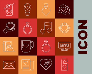 set line please do not disturb with heart speech vector image