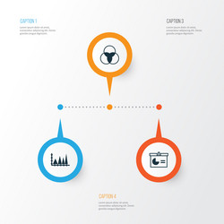 set of graphs diagrams and statistics icons vector image