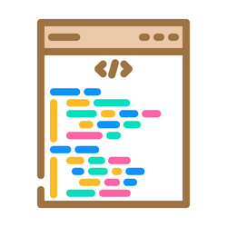 software programming code color icon vector image