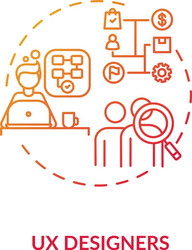 UX Red Gradient Icon - User Experience vector image