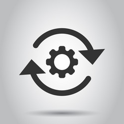 Workflow process icon in flat style gear cog vector