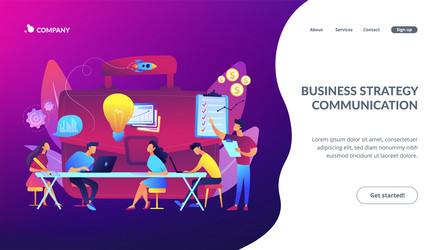 business briefing concept landing page vector