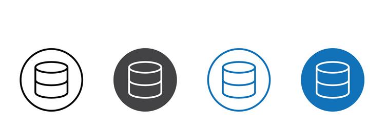 database icon flat editable mark set vector image