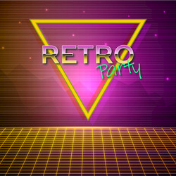 futuristic background 80s style retro party vector