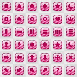 game match icon square shape set in different vector