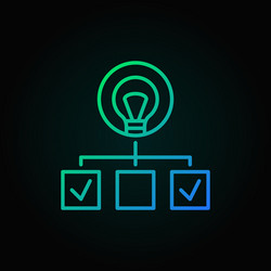 hierarchy with lightbulb colored line icon start vector image