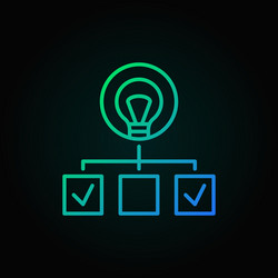 hierarchy with lightbulb colored line icon start vector