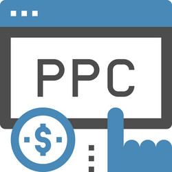 pay per click flat web icon concept vector image