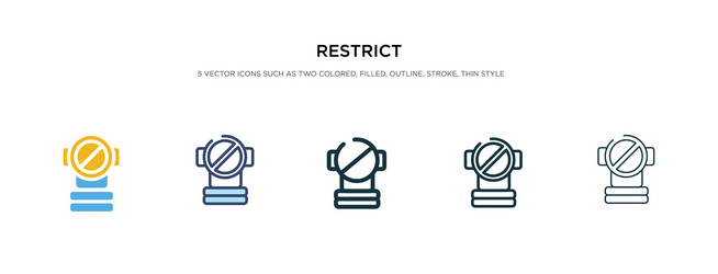 restrict icon in different style two colored vector image
