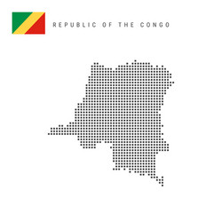 Square dots pattern map of republic of the congo Vector Image