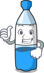 Thumbs up water bottle character cartoon vector