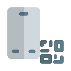 use of smartphone to scan barcode vector image