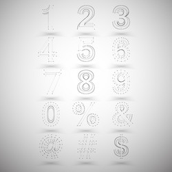 Wireframe 3D Number Mesh vector image