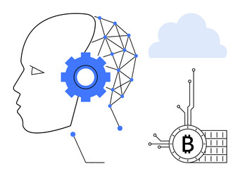 ai integration with blockchain technology vector image
