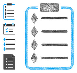 linear ethereum list pad mesh vector image