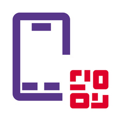 use of smartphone to scan barcode vector image