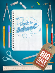 Back to school sale background eps 10 vector