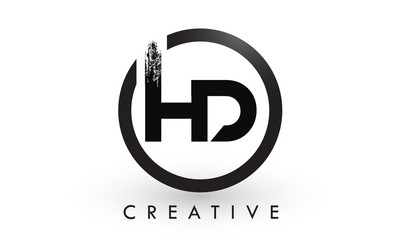 Brushed Letter Logo - Circular Brushstroke Vector Image