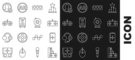 set line game console with joystick smartphone vector image