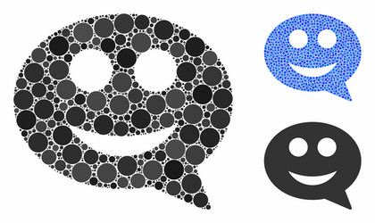 smile smiley message mosaic icon circle dots vector image