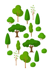 spring or summer background with stylized trees vector image