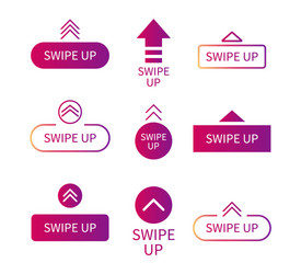 swipe up icon drag arrow for scroll story vector image