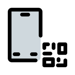 use of smartphone to scan barcode vector image