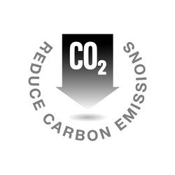 Co2 carbon emissions concept icon badge vector