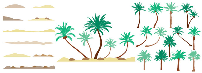 Design element palm trees constructor vector