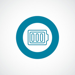 Full battery icon bold blue circle border vector