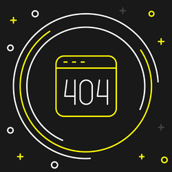 line page with a 404 error icon isolated on black vector image