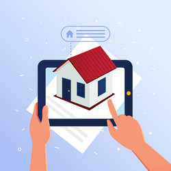 real estate additional data with augmented reality vector image