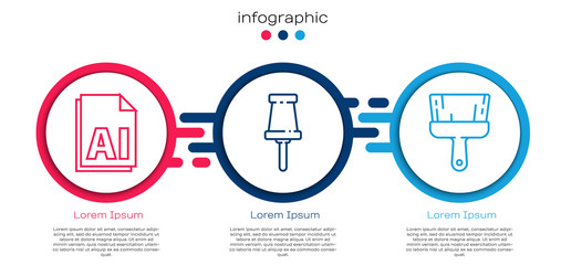 set line ai file document push pin and paint vector image