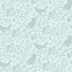 Spring Birds Branch Pattern vector image