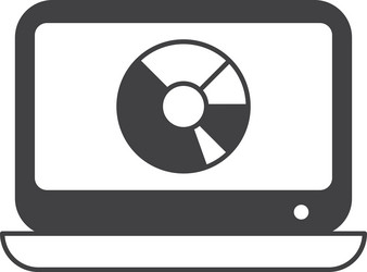 laptop and synchronization in minimal style vector image