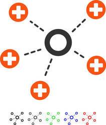 Medical connections flat icon vector