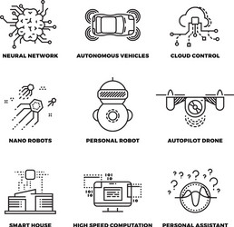 AI Robot Automation Icons vector image