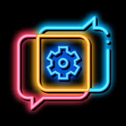 gear in quotation frame agile element neon glow vector