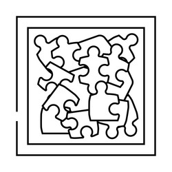 puzzle game board table line icon vector image
