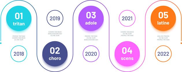 Line step infographic 5 options workflow diagram Vector Image
