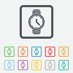 Wrist watch sign icon mechanical clock symbol vector