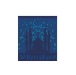 artistic pattern background with mosque vector image