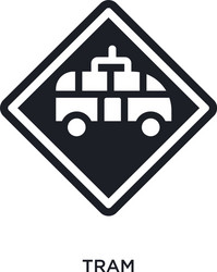 tram isolated icon simple element from traffic vector image