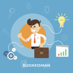 Businessman with business ideas design concept vector