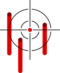 reticle with bleeding hits vector