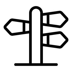 three blank signposts pointing in different vector image