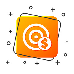 white target with dollar symbol icon isolated vector image