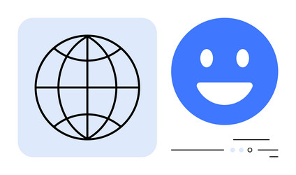 globe and happy emotion representing global vector image