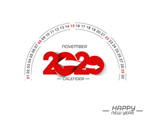 Happy new year 2020 calendar - holiday vector