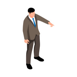 isometric man pose vector